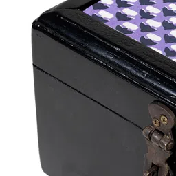 Contrast Living Black Floral Painted Wooden Decorative Jewellery Box image 5