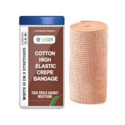 Safent 4 inch 10cmx4.5m Cotton High Elastic Crepe Bandages, SAFE0059 (Pack of 8)-picture-17