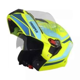 Studds Trooper D1 Decor Plastic Matt Yellow Full Face Flip-Up Helmet, Size: 600 mm-picture-38