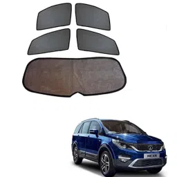 Kozdiko 4 Pcs Black Car Half Magnetic Sunshade Set with Dicky Curtain for Tata Hexa-picture-27