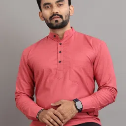 nofilter Men Solid Cotton Blend Straight Kurta-picture-22