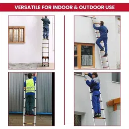 Jon Bhandari 150kg 15 Steps Aluminium Silver Multipurpose Folding Telescopic Ladder, AL15 image 4