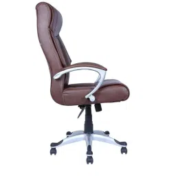 Caddy PU Leatherette Brown Adjustable Office Chair with Back Support, DM 115 image 5