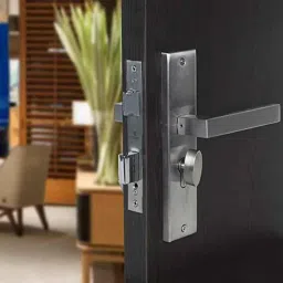 Saze 8 inch Stainless Steel 304 Cylindrical Plate Mortise Door Lock Handle Set with One Side Key Cylinder &a; 3 Keys, SE-LB301-8CYS-OSK image 3