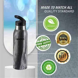 Baltra Twin 500ml Stainless Steel Grey Hot &a; Cold Thermosteel Water Bottle, BSL 266 image 3