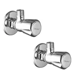Oleanna Caliber Brass Silver Angle Valve with Wall Flange (Pack of 2)-picture-25