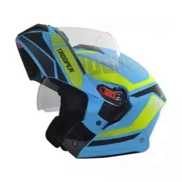 Studds Trooper D1 Decor Plastic Matt Blue Full Face Flip-Up Helmet, Size: Large-picture-30
