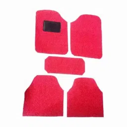 Auto Beast 5 Pcs 12mm PVC Grass Red Car Floor Mat Set for Mahindra Bolero-picture-18