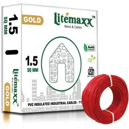 Litemaxx Gold 1.5 Sqmm PVC Red Housing Wire, Length: 90m-picture-46
