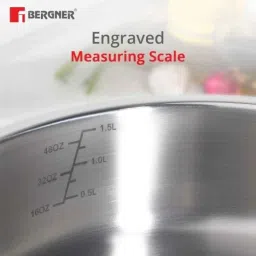 Bergner Argent 1.8 Litre 22cm Stainless Steel Tri-Ply Induction Bottom Sauce Pan with Lid image 3