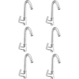 IRIS Ocean Brass Chrome Finish Swan Neck Pillar Tap (Pack of 6)-picture-35