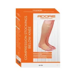 Adore Spandex Beige Below Knee Compression Stocking, AD-704, Size: M image 2