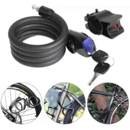 Znee Smart Carbon Steel &a; Plastic Black Bike Helmet Lock with 2 Security Keys, ZS-145 image 5