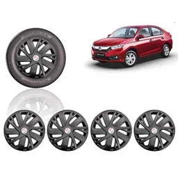 Auto Pearl 4 Pcs 14 inch ABS Black Press Type Fitting Car Wheel Cover Set for Honda Amaze-picture-15