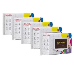 Tiffy &a; Toffee 80 Pcs Aloe Vera &a; Babuna Baby Water Wipes Set (Pack of 5)-picture-31