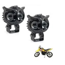 Kozdiko 2 Pcs Yellow &a; White Owl Eye Shape LED Amber Fog Light Set for Hero Impulse-picture-48