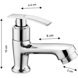 Neelkund Spa Brass Silver Chrome Finish Pillar Tap for Wash Basin image 2