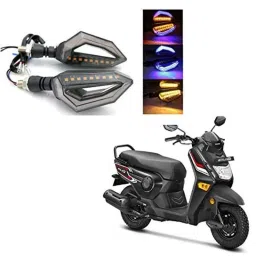 Kozdiko 4 Pcs Bike D Shaped 9 LED Front &a; Rear Side Turn Signal Indicator Light Set for Honda Cliq-picture-17