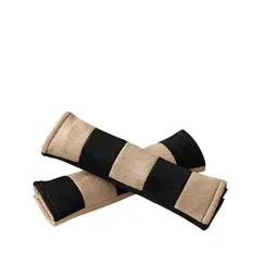 Kozdiko 2 Pcs Valvet Beige &a; Black Seat Belt Cushion Pillow Set for Mahindra Verito Vibe-picture-28
