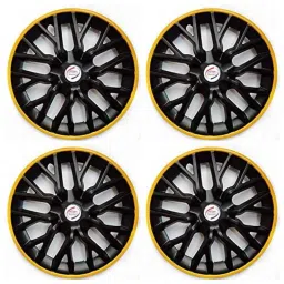 Auto Pearl 4 Pcs 14 inch ABS Black &a; Yellow Car Wheel Cover Set for Maruti Suzuki Swift Type 2 image 2