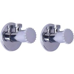 IRIS Chakri Brass Chrome Finish Angle Cock with Wall Flange-picture-24