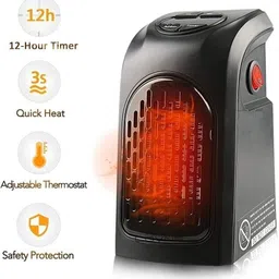 gatih Handy Heater Room Heater Wall-Outlet 400 Watts Electric Handy Room Heater Fan Room Heater image 2