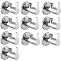 Spazio Flora Brass Chrome Finish Angle Valve with Flange for Bathroom Tap (Pack of 10)-picture-45