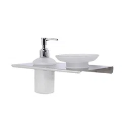 Voltizi 350ml Glass Liquid Soap, Shampoo &a; Hand Wash Dispenser Bottle with Stainless Steel Base image 3