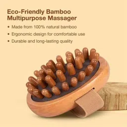 Im Eco Bamboo Brown Multi-Purpose Massager for Head, Back, Neck &a; Shoulder, IMEBMPM1 image 2