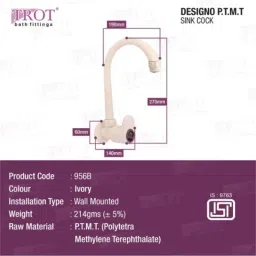 TROT Designo PTMT Ivory Sink Cock, 956B (Pack of 2) image 2
