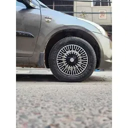 Prigan 4 Pcs 14 inch Polypropylene Black &a; Silver Press Fitting Car Wheel Cover Set for Mahindra Verito Vibe image 5