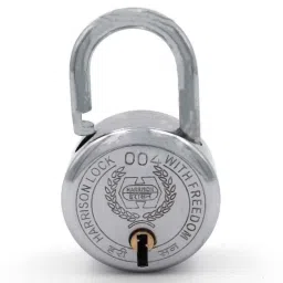 Harrison 45mm 6 Lever Mild Steel Bright Chrome Polished Finish Round Padlock with 3 Keys, T-26-0273 (Pack of 2) image 2