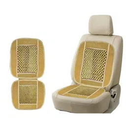 Kozdiko 2 Pcs Wooden Bead Seat Set with Beige Velvet Border for Maruti 800-picture-22