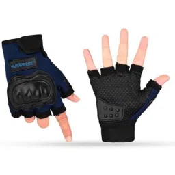 AllExtreme Probiker EXO2GV27 Blue Anti-Skid &a; Breathable Half Finger Bike Riding Gloves for Motorcycle Cycling Climbing Mountaineering Hiking, Size: L-image-30