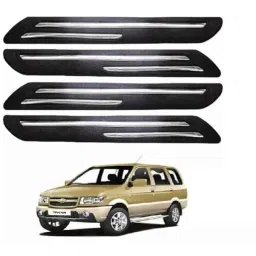 Sca Rubber Car Side Bumper Protector Guard with Double Chrome Strip for Chevrolet Tavera All Model Black Set Of 4, SCA-HDEIM4-picture-38