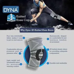 Dyna 3D Small Orange Knitted Knee Brace (Left), 0925-062 image 4