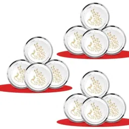 Classic Essentials CE-12 12 Pcs Stainless Steel Permanent Laser Peacock Design Dinner Plate Set (Pack of 5)-image-38