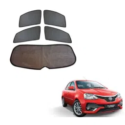 Kozdiko 4 Pcs Black Car Half Magnetic Sunshade Set with Dicky Curtain for Toyota Etios Platinum-picture-38