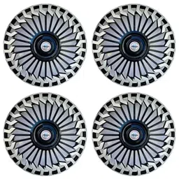 Prigan 4 Pcs 15 inch Polypropylene Black &a; Silver Wheel Cover Set for Nissan Sunny, Hunter Reverse 15 image 3