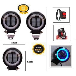 AOW Harley Type Bike Led Fog Lamp Light Assembly White &a; Blue (Set of 2) with Switch for Honda Dio-picture-10