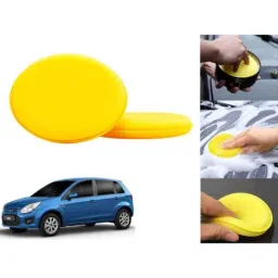 Auto Pearl Polyurethane Beige Washing &a; Waxing Polish Foam Sponge for Figo T1 2010-2012 (Pack of 2)-picture-21