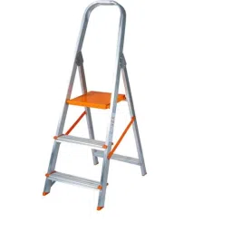 Aguerri Eco 3 Step Aluminium Orange &a; Silver Foldable Anti-Skid Ladder with Wide Platform for Indoor &a; Outdoor Use, ECO3SL-image-39