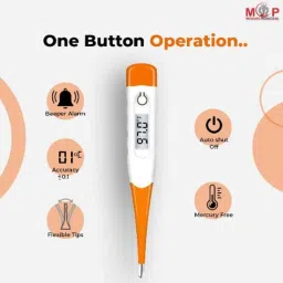 Paxmax Orange Flexible Tip Waterproof Digital Thermometer image 4