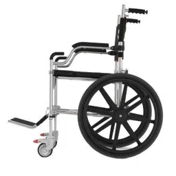 Frido Go 41.5x27x36.5 inch Black Self Propelled Portable Shower Commode Wheelchair, FS168S image 2