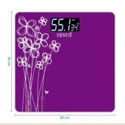 Venus 180kg Tempered Glass Purple Electronic Digital Body Weight Machine with LCD Display, EPS-1898 image 4