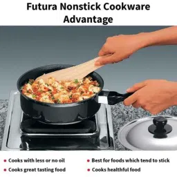 Hawkins Futura 24cm 3.25L Stainless Steel Black Non-Stick Saut Curry Pan with Lid, HK-KW-Q91 image 2