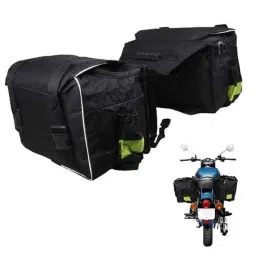 AllExtreme Black &a; White Two Wheeler Hanging Waterproof Double Saddle Pannier Bag-picture-44