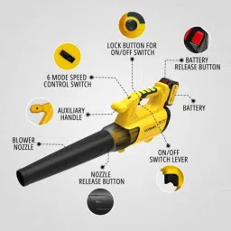 Vormir VR BL21-98 20V 4000mAh Plastic Yellow Cordless Leaf Blower, BL2198V113 image 2