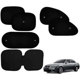 Auto Pearl 6 Pcs PVC &a; Mesh Black Window, Front &a; Rear Sun Shade Set for BMW 525i-picture-22
