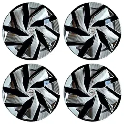 Prigan 4 Pcs 15 inch Polypropylene Silver &a; Black Universal Wheel Cover Set, Eagle-Dc-15-All image 2